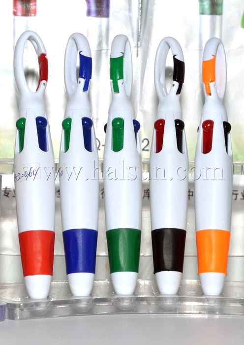 Multicolor pens with carabiner_Multifunction pens_HSPCQ